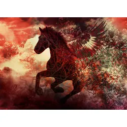 Fototapete PAPERMOON "Apocalypse Fantasy Horse", bunt (mehrfarbig), B:2m L:1,49m, Vlies, Tapeten