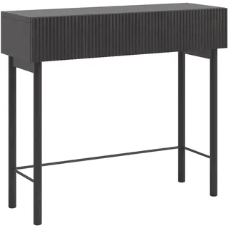 Selsey Konsolentisch mit Schublade Beistelltisch 90 cm Eingangstisch Konsole Schminktisch Stehend Portland Schwarz Nolie