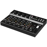IMG Stage Line IMG STAGELINE MXR-6, 6-Kanal Audio-Mischpult mit integriertem MP3-Player, Bluetooth-Empfänger und DSP-Effekteinheit, Audio-Console mit 4 Mono-Eingangskanälen mit Gainregler, Mix-Pult in Schwarz