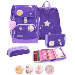 Belmil Comfy Plus Premium Schulranzen Set 5-teilig Dahlia Dahlia Schulrucksack