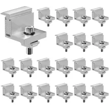 Vevor 20er-Set Endklemmen Solarpanel, 35–50 mm verstellbare Solarklemmen, leichte Z-Halterungen aus eloxiertem Aluminium, Klemmen Solarpanel-Montage für Wohnmobile, Camper, Boote, Wände, Dächer