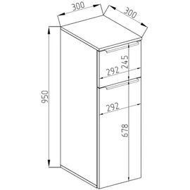 Vicco Otis Midischrank 30 x 95 cm Weiß