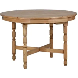 MiaMöbel Mexico Esstisch 120cm - rund, Ausziehbar Massivholz Pinie Mexiko Möbel Mexikanisch