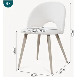 [en.casa] Esszimmerstuhl Karijoki Webstoff Beige 4er Set