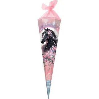 Goldbuch Schultüte 85 cm 6-eckig Luna - Schwarz/Rosa