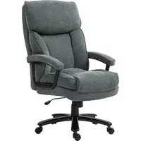 Homcom Bürostuhl, Ergonomisch Schreibtischstuhl mit Wippfunktion, Leinenoptik, Höhenverstellbar PC