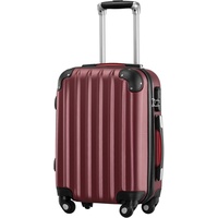 Koffer-Baron® Handgepäckkoffer Hartschalenkoffer Basic Handgepäck ABS, weinrot