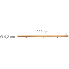 Relaxdays Handlauf Holz 200 cm Buche