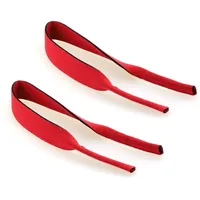 Schwimmfähiges Brillenband aus Neopren im 2er-Pack (ca. 40 cm Länge) (2er-Pack, rot)