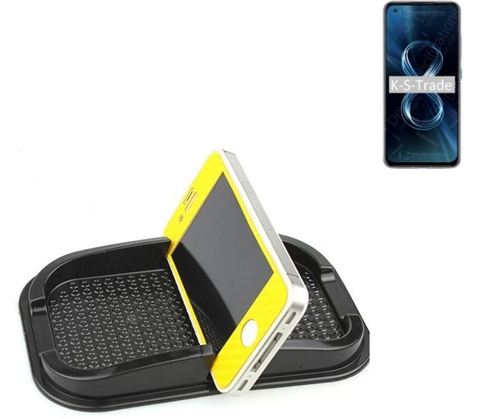 K-S-Trade Auto Anti Rutsch Matte Smartphone-Halter kompatibel mit Asus Zenfone 8 Haft Pad Armaturenbrett Handy-Halterung Silikon