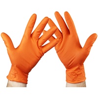KMINA - Nitrilhandschuhe Diamanttextur M (x1 Pack 50 Stücke), Diamanttextu Nitril-Handschuhe, Einweghandschuhe Nitril, Nitrilhandschuhe Orange Grip, Mechanische Handschuhe, Orange (LATEXFREI)