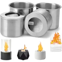 Kigniote Ethanol Brenner Set Bioethanol Brennertopf Brennkammer für Tischkamin Ersatz Brennkammer Bioethanol mit 4 Keramikwolle für Bioethanol Universell Brennkammer für Tischfeuer Outdoor Indoor