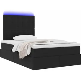 vidaXL Bett mit Stauraum und LED Schwarz 120 x 190 cm Samt