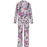 LASCANA Damen Pyjama rosa-blau-geblümt Gr.32/34