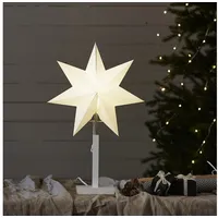 Star Trading Weihnachtsstern Karo 52 cm Weiß