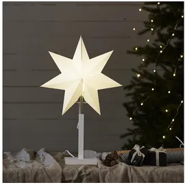 Star Trading Weihnachtsstern Karo 52 cm Weiß