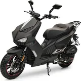 Burnout Motorroller BAD s Mattschwarz 50 ccm 25 kmh Mofa Sportlich Scooter