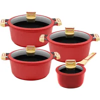 King Gourmet Topf-Set 8-tlg. 3 x Kochtopf + Stieltopf