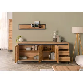 MASSIVMOEBEL24.DE Sideboard 210 x 85 x 45 cm Schwarz