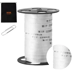 VEVOR Polyester-Zugband, 33 m x 1,6 cm, 998 kgf Zugkapazität, bedrucktes Gurtband zum Kabelziehen für Verpackung, Gartenarbeit, gewerbliche Elektrik, Leitungsarbeiten, weiß