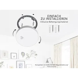 ELRO FS4610 | 3-teiliges Rauchmelder-Set | Dünnster Rauchmelder der Welt | 10 Jahres Batterie Flach Höhe 2,3cm Weiß