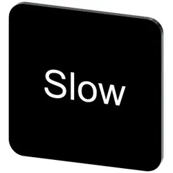 Siemens 3SU19000AF160EF0 Bezeichnungsschild 22x22mm, Schild schwarz, Beschriftung: Slow  - 10 Stück