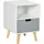 Homcom Nachttisch Weiß, Metall, 1-Sitzer, 38x58x40 cm Schlafzimmer, Nachttische