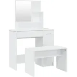 vidaXL Schminktisch-Set Hochglanz-Weiß 86,5x35x136 cm