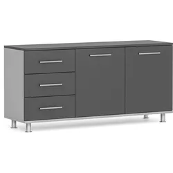 Schrank zum Tisch PRIMO, links, grau / Graphit