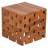deVries Design-Beistelltisch/Hocker "CHESSBOARD" aus Teakholz 50 x 50