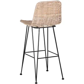 Beliani Barstuhl 2er Set mit Lehne Fußstützen Metallbeine Boho