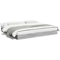 vidaXL Bettgestell ohne Matratze Grau Sonoma 180x200 cm Holzwerkstoff