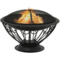vidaXL Feuerschale Ø 75 cm Schwarz
