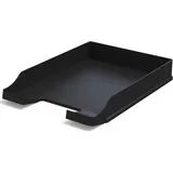 Detectalia Dokumentenablagen Schwarz A4 - Stapelbarer Schreibtisch-Organisator - Kunststoff-Büroablage - Papierhalter - Postkörbe - 35x25x5,2 cm