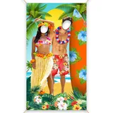 Hawaiianische Party-Dekorationen, Fotoautomaten-Hintergrund, Luau-Paar, Strandparty-Dekorationen, Stoff, 92 x 183 cm, Strand-Surf, Aloha, Tiki, Barzubehör, Luau-Party-Dekorationen, große