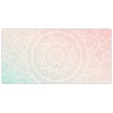 cover-your-desk.de Schreibtischunterlage Mandala rot-grün – Schreibunterlage in Premium-Vinyl in versch. Größen, (1 tlg., abwischbar, Hergestellt in Deutschland) 80 cm x 40 cm