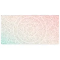 cover-your-desk.de Schreibtischunterlage Mandala rot-grün – Schreibunterlage in Premium-Vinyl in versch. Größen, (1 tlg., abwischbar, Hergestellt in Deutschland) 80 cm x 40 cm