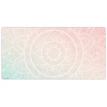 cover-your-desk.de Schreibtischunterlage Mandala rot-grün – Schreibunterlage in Premium-Vinyl in versch. Größen, (1 tlg., abwischbar, Hergestellt in Deutschland) 80 cm x 40 cm