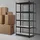 CLP Lagerregal 90x40x180 cm Schwarz, 90x40x180 cm