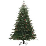 vidaXL Künstlicher Weihnachtsbaum Klappbar mit Zapfen Beeren 240 cm