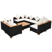 vidaXL Garten-Lounge-Set 9-tlg. schwarz