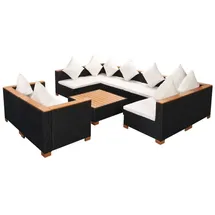 vidaXL Garten-Lounge-Set 9-tlg. schwarz