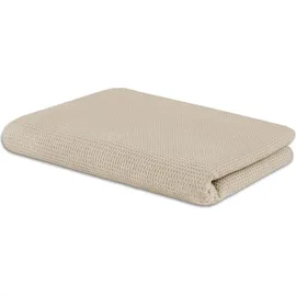 sleezzze Baumwoll Waffelpiqué Kuscheldecke 150 x 200 cm Beige
