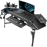 luxuskollektion Gaming Tisch LED 182x76cm PC Computertisch 2