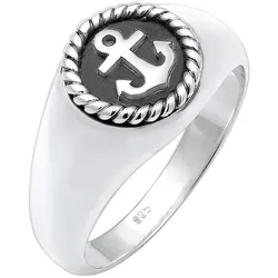 KUZZOI Siegelring Anker Anchor Maritim Oxid 925er Silber 62 Herren 