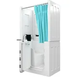AcquaVapore Seniorendusche und Sitzwanne Kombination Wanne mit Tür S08D-TH-A-L 68x110x205cm