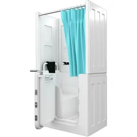 AcquaVapore Seniorendusche und Sitzwanne Kombination Wanne mit Tür S08D-TH-A-L 68x110x205cm