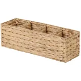 Casa Moro Aufbewahrungskorb Aufbewahrungsbox Organizer rechteckig mit 4 Fächer Flechtkorb Seegras (Boho Chic Aufbewahrung Landhaus Stil), Korb für Schreibtisch Fensterbank Schminktisch Zita IN60