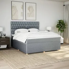 vidaXL Boxspringbett 180 x 200 cm Hellgrau