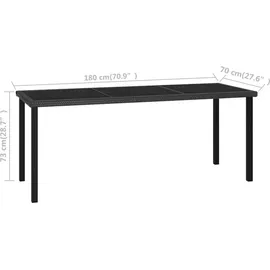 vidaXL Garten-Essgruppe 9-tlg. schwarz 3065698